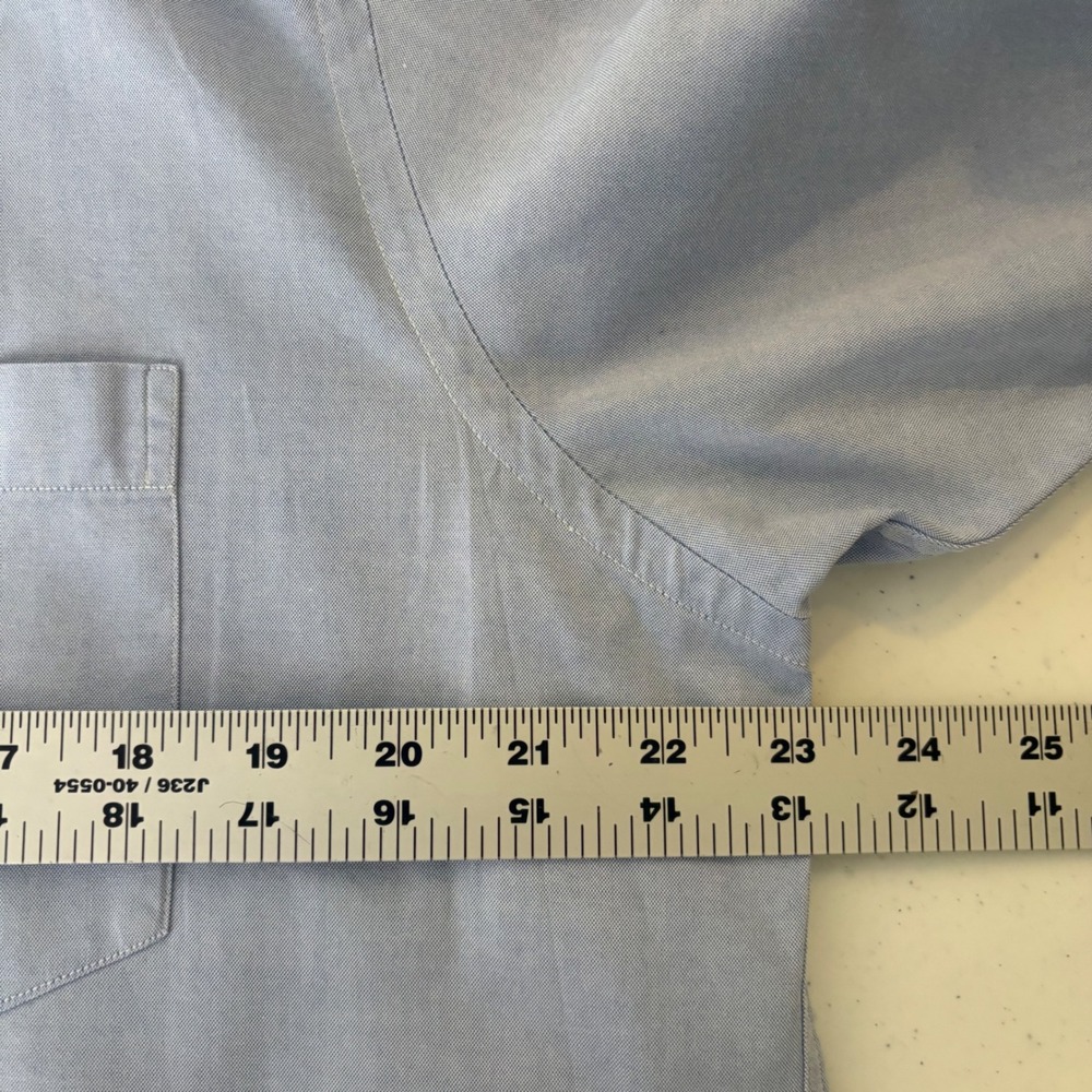 VTG Lacoste Mens Oxford Button Down Shirt Size 42 Blue Classic Fit Logo Preppy - Picture 3 of 10